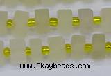 CRB518 15.5 inches 5*8mm tyre matte lemon quartz beads