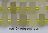 CRB519 15.5 inches 6*10mm tyre matte lemon quartz beads