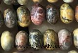 CRB5305 15.5 inches 4*6mm rondelle leopard skin jasper beads wholesale