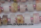 CRB543 15.5 inches 6*10mm tyre natural pink opal gemstone beads