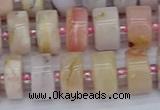 CRB544 15.5 inches 6*12mm tyre natural pink opal gemstone beads