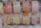 CRB545 15.5 inches 7*14mm tyre natural pink opal gemstone beads