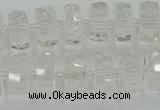 CRB549 15.5 inches 6*10mm faceted rondelle white crystal beads