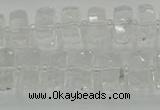 CRB551 15.5 inches 8*14mm faceted rondelle white crystal beads