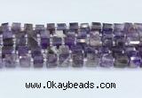 CRB5603 15.5 inches 7mm - 8mm faceted tyre amethyst beads