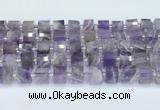 CRB5604 15.5 inches 7mm - 8mm faceted tyre amethyst beads