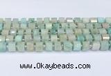 CRB5608 15.5 inches 7mm - 8mm faceted tyre amazonite beads