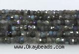 CRB5620 15.5 inches 4*7mm - 5*8mm faceted rondelle labradorite beads