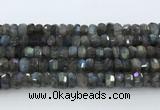 CRB5621 15.5 inches 5*9mm - 6*10mm faceted rondelle labradorite beads