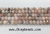 CRB5653 15.5 inches 5*8mm-6*10mm faceted rondelle pink opal beads wholesale