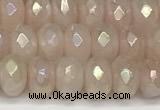 CRB5701 15 inches 5*8mm faceted rondelle AB-color rose quartz beads