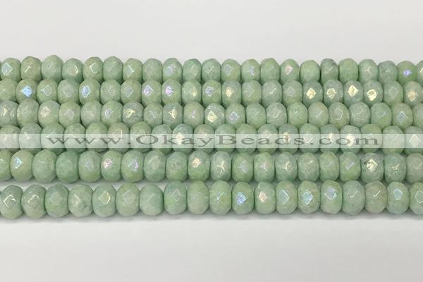 CRB5706 15 inches 5*8mm faceted rondelle AB-color jade beads