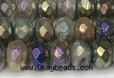 CRB5707 15 inches 5*8mm faceted rondelle AB-color labradorite beads