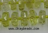 CRB574 15.5 inches 7*12mm faceted rondelle lemon quartz beads