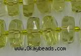 CRB575 15.5 inches 8*14mm faceted rondelle lemon quartz beads