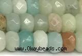 CRB5792 15 inches 4*6mm, 5*8mm, 6*10mm faceted rondelle amazonite beads