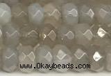 CRB5794 15 inches 4*6mm, 5*8mm faceted rondelle grey agate beads