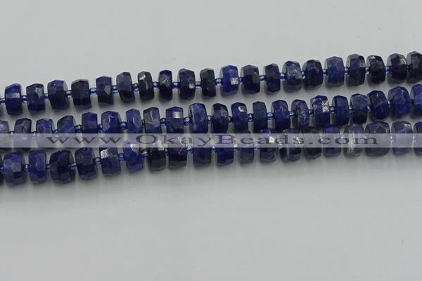 CRB581 15.5 inches 6*10mm faceted rondelle sodalite beads