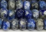 CRB5813 15 inches 4*6mm, 5*8mm, 6*10mm faceted rondelle lapis lazuli beads