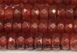 CRB5831 15 inches 4*6mm, 5*8mm faceted rondelle red agate beads