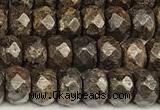 CRB5832 15 inches 4*6mm, 5*8mm, 6*10mm faceted rondelle bronzite beads