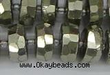 CRB600 15.5 inches 8*16mm faceted rondelle pyrite beads