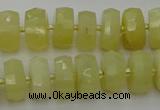 CRB605 15.5 inches 6*10mm faceted rondelle yellow opal beads