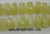 CRB606 15.5 inches 7*12mm faceted rondelle yellow opal beads