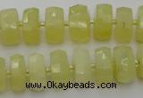 CRB607 15.5 inches 8*14mm faceted rondelle yellow opal beads