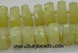 CRB608 15.5 inches 8*16mm faceted rondelle yellow opal beads