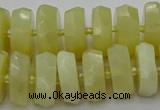 CRB609 15.5 inches 8*18mm faceted rondelle yellow opal beads