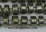 CRB625 15.5 inches 6*10mm tyre pyrite gemstone beads