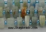 CRB645 15.5 inches 5*8mm tyre aquamarine gemstone beads