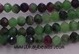 CRB702 15.5 inches 2.5*3mm faceted rondelle ruby zoisite beads