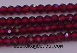 CRB704 15.5 inches 2*3mm faceted rondelle red garnet beads