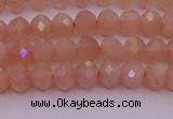 CRB714 15.5 inches 3*4mm faceted rondelle peach moonstone beads