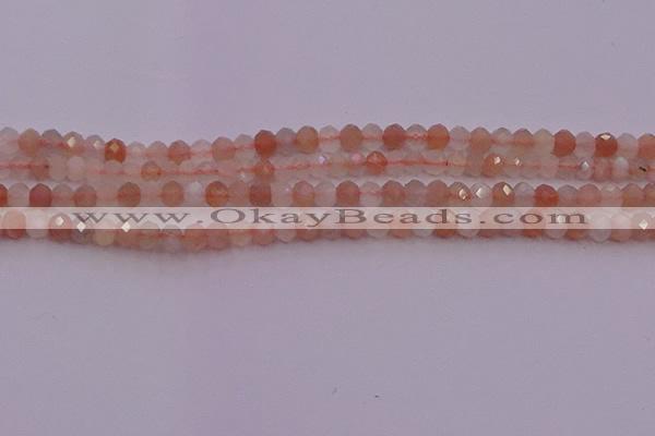 CRB715 15.5 inches 3*4mm faceted rondelle rainbow moonstone beads