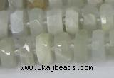 CRB810 15.5 inches 6*10mm faceted rondelle grey moonstone beads