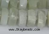 CRB813 15.5 inches 8*16mm faceted rondelle grey moonstone beads