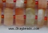 CRB822 15.5 inches 8*18mm faceted rondelle orange moonstone beads