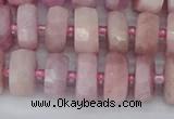 CRB826 15.5 inches 6*10mm faceted rondelle kunzite beads