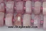 CRB828 15.5 inches 8*14mm faceted rondelle kunzite beads