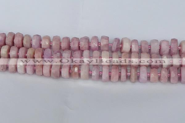 CRB828 15.5 inches 8*14mm faceted rondelle kunzite beads