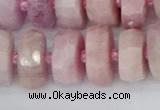 CRB830 15.5 inches 8*18mm faceted rondelle kunzite beads