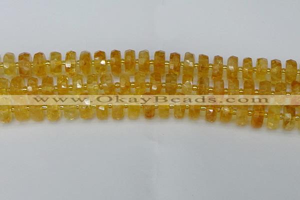 CRB845 15.5 inches 8*16mm faceted rondelle citrine beads