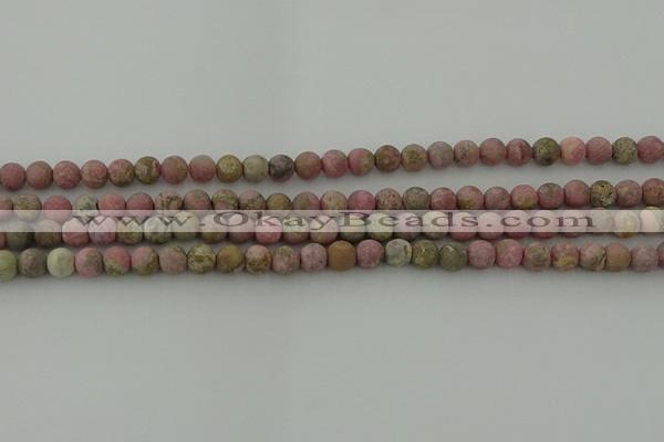 CRC1001 15.5 inches 6mm round matte rhodochrosite gemstone beads