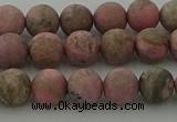 CRC1002 15.5 inches 8mm round matte rhodochrosite gemstone beads