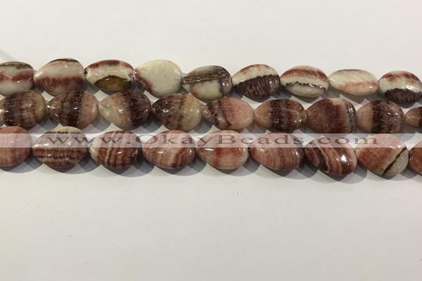 CRC1084 15.5 inches 15*20mm flat teardrop rhodochrosite beads