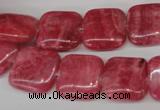 CRC28 15.5 inches 14*14mm square dyed rhodochrosite gemstone beads