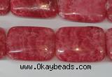 CRC34 15.5 inches 18*25mm rectangle dyed rhodochrosite gemstone beads